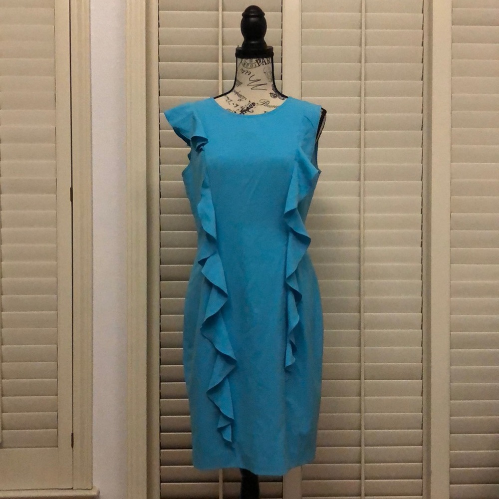 Calvin Klein Blue Ruffle Dress